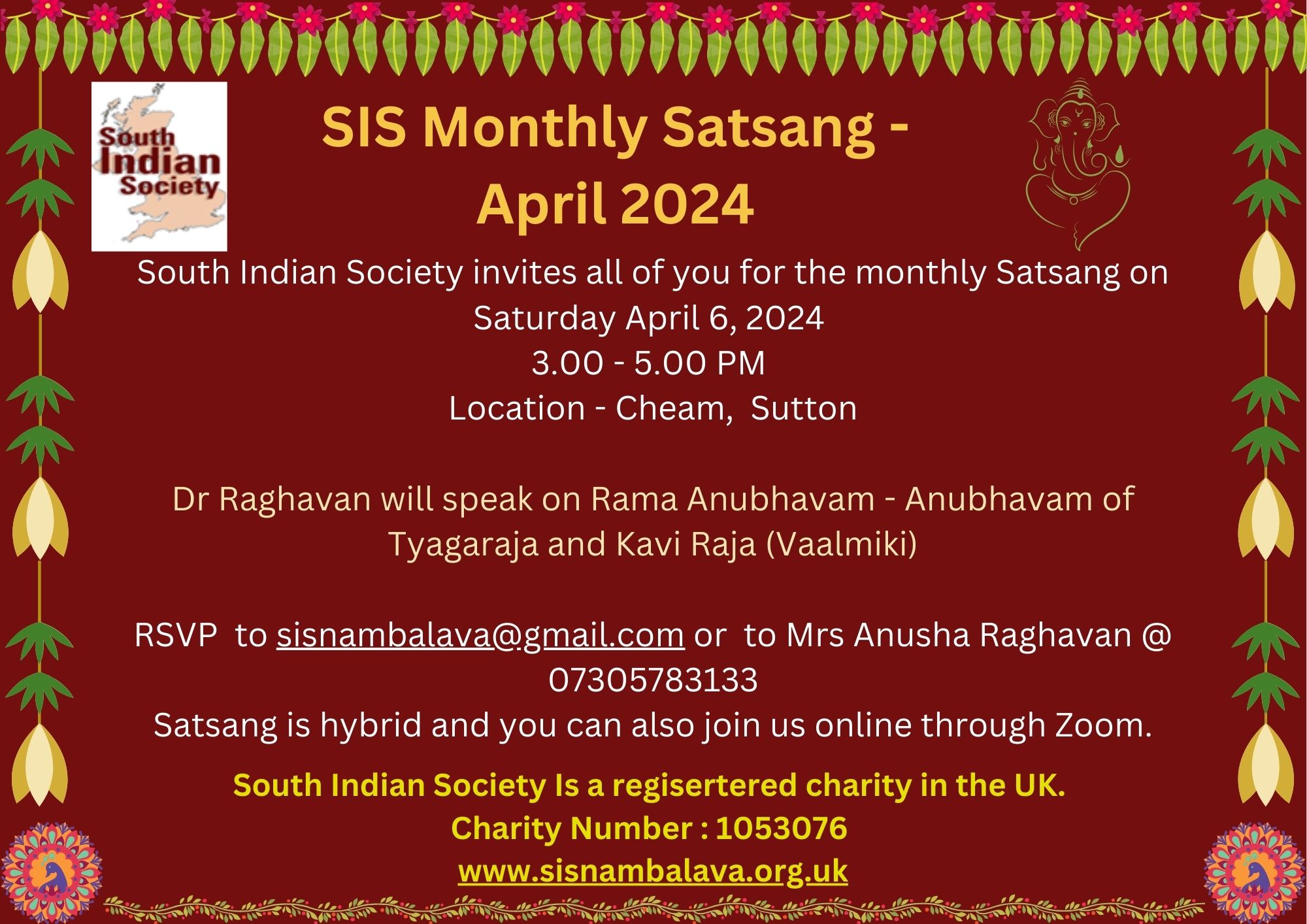 Satsang April 2024 London Satsang 2024
