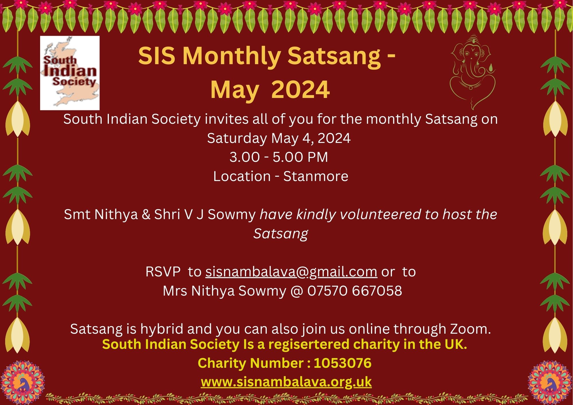 Satsang May 2024 London Satsang 2024